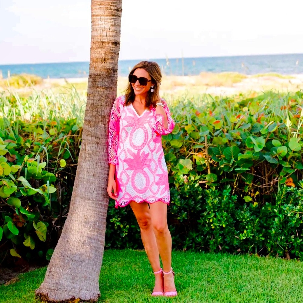 Lilly Pulitzer NWT 🦄 Lottie Romper Pink Juice Stand Crochet $278 Size 00 🦄 - Picture 13 of 15